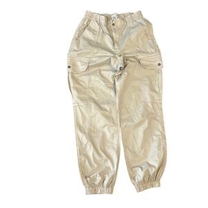 Garage Tan Khaki Cargo Jogger Pants Womens Medium Utility Streetwear Stretch